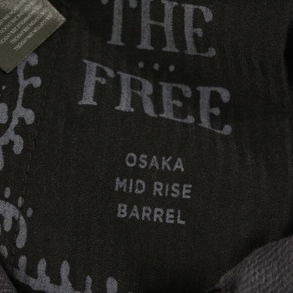 We The Free People Jeans Women 26 Osaka Mid Rise Barrel Crop Gray Baggy Boho Y2K - Picture 6 of 14